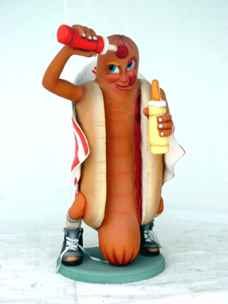 Hot dog man advertising figure