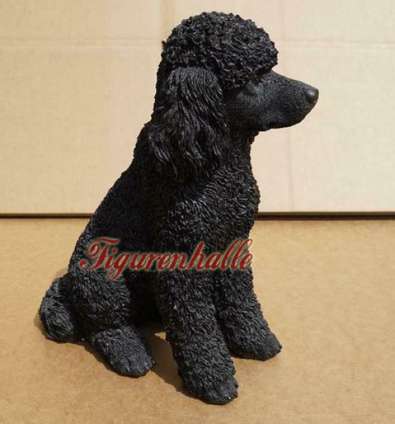 Poodle black statue