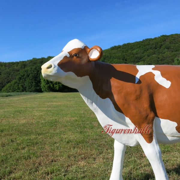 Kuh Dekofigur braun bunt