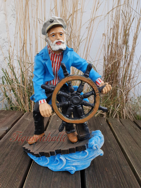 Seemann am Steuerrad im Wind Figur
