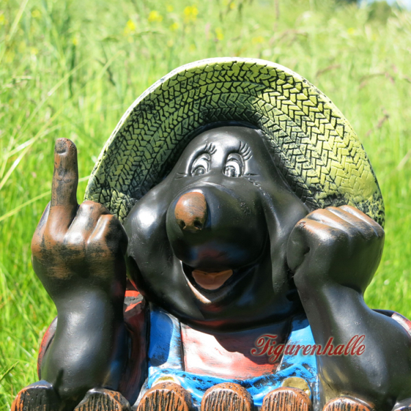 Gartenzwerg Maulwurfs Deko Stinkefinger