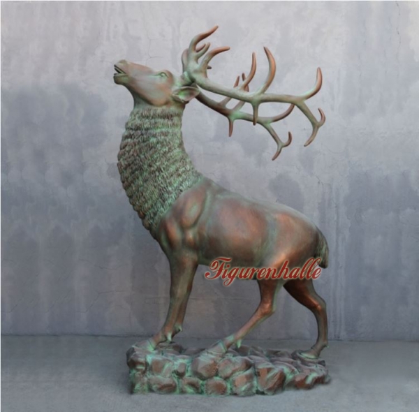 Deer as reindeer large bronze lacquering