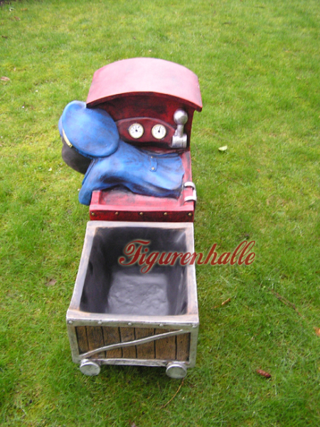 Maulwurf auf Eisenbahn Gartendekoreation rot