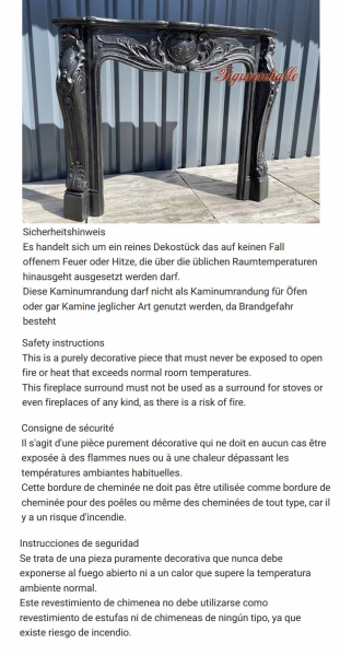 Kaminumrandung in Stukk-Optik schwarz