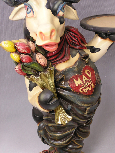 Cow with tulips