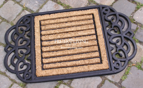 Rubber mat with coconut fiber insert