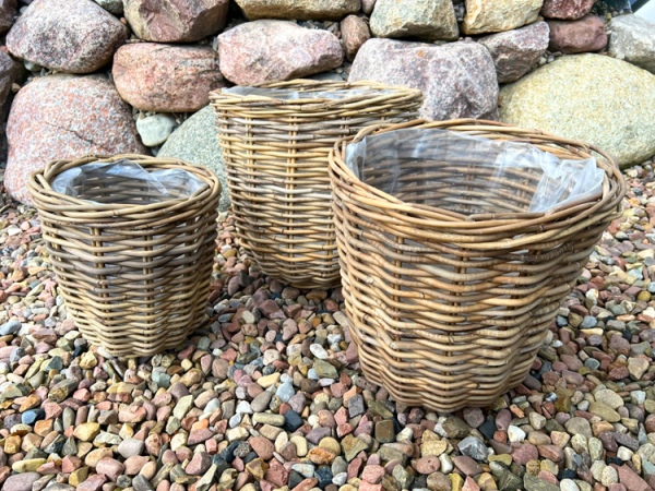 Pflanzkörbe aus Rattan Deko