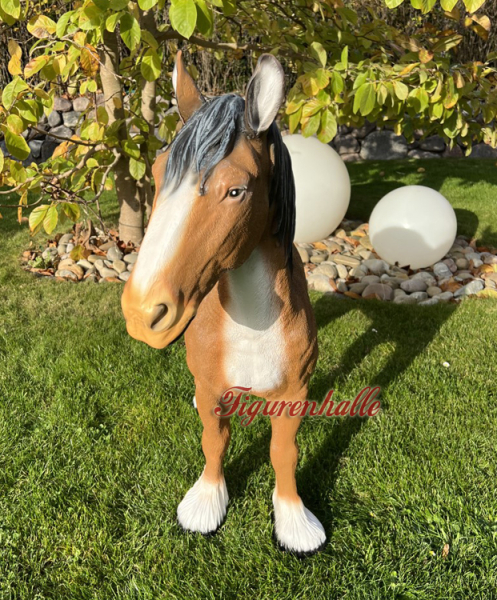 schwarz weißes Pferd Figur