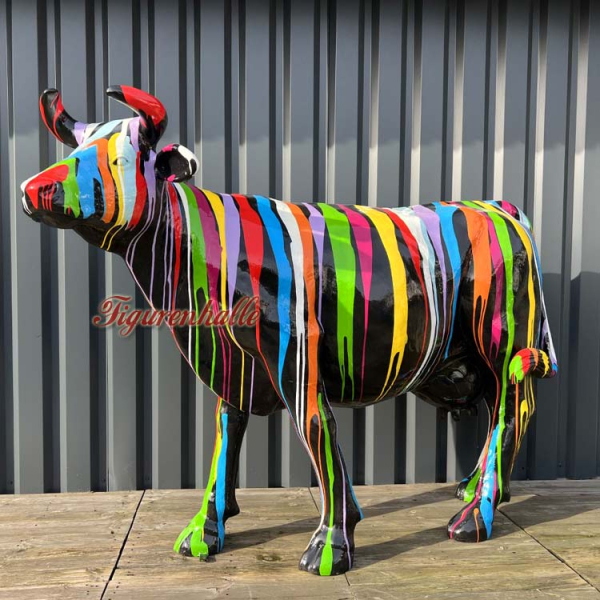 Kuh Pop Art schwarz groß