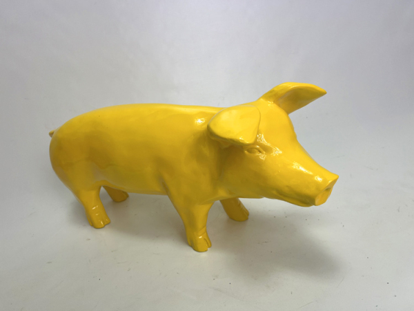 Schwein bunt gelb Figur