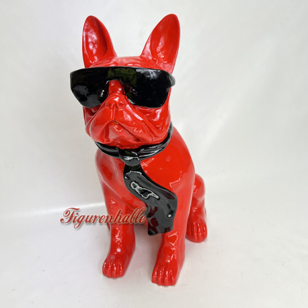 Roter lack Hund mit Sonnenbrille im Sommer Deko Look
