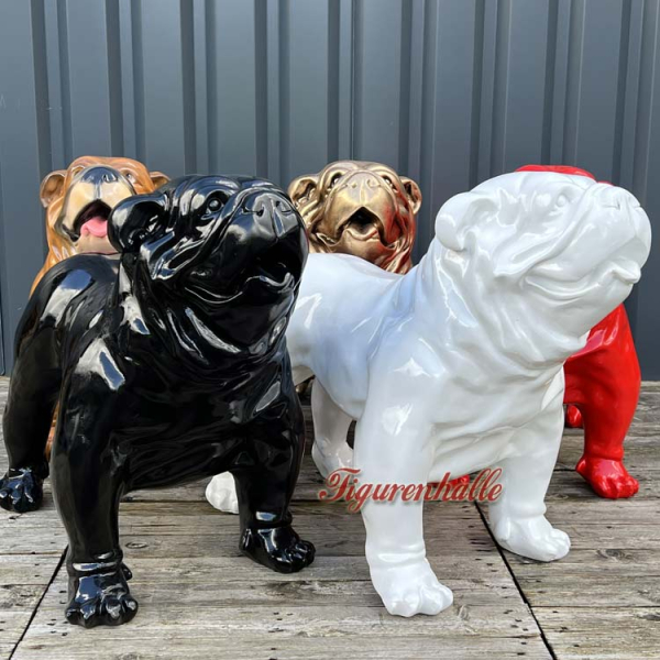 Bulldogge Dekofigur glänzende Lackierungen