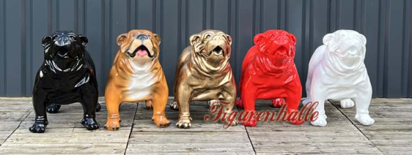 Englische Bulldogge als Gartenfigur im Pop Art Style