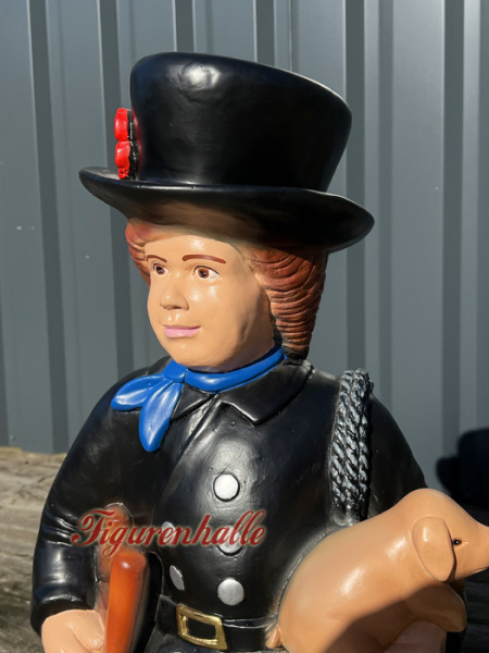 Chimney sweep with lucky pig figurine large
