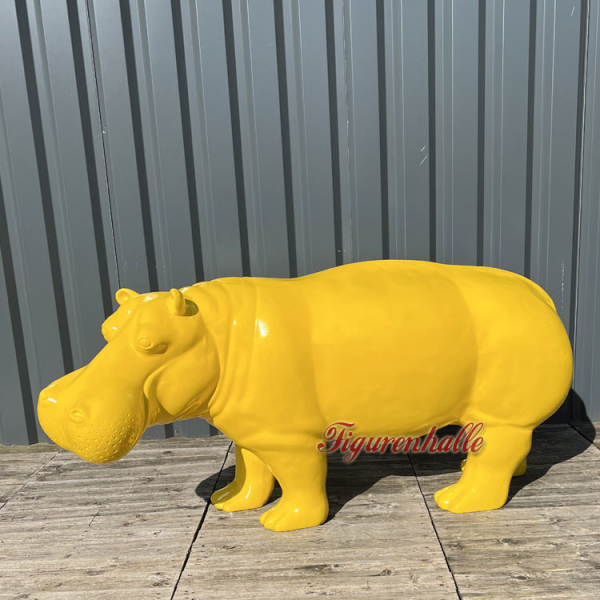 Nilpferd Figur groß gelb