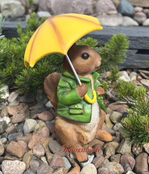 Eichhörnchen mit Regenschirm Figur