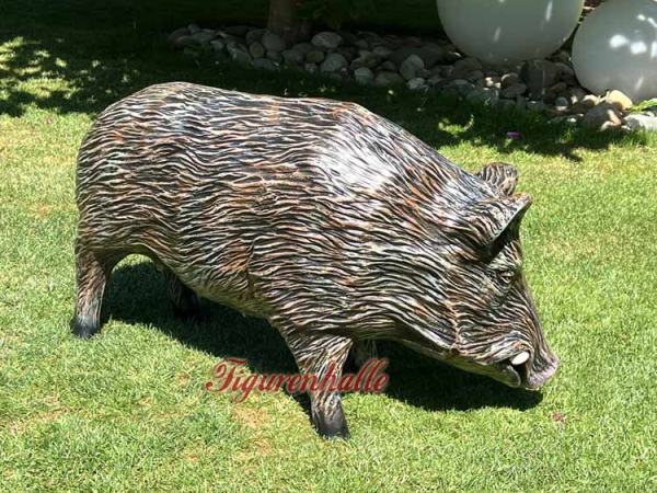 Lebensechtes Wildschwein Eber Statue