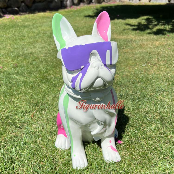 Hund Dogge Brille Kravatte Farbverlauf Figur