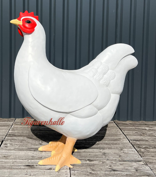 Huhn Werbefigur lebensgroß Figur weiße Federn