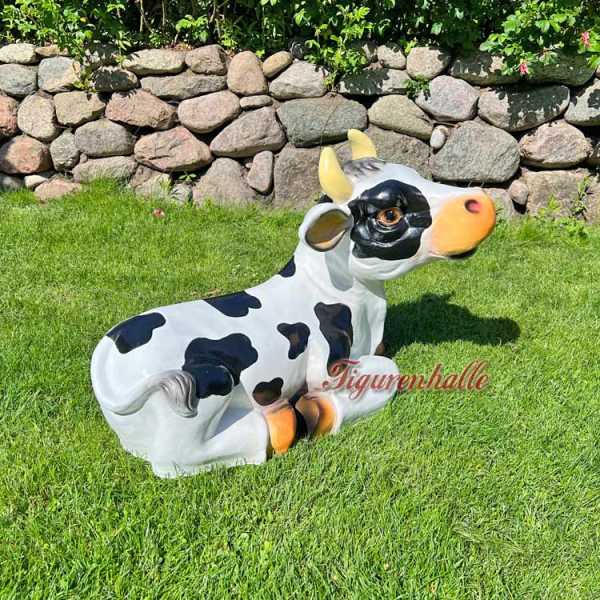 Kuh liegend Figur für Garten