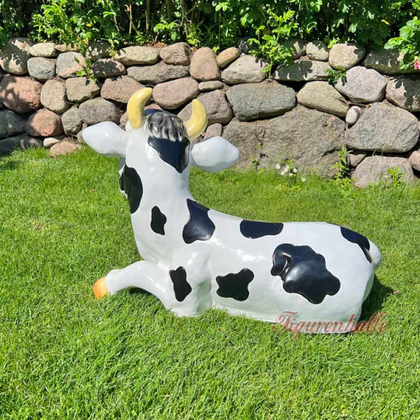 Kuh schwarz bung mit großen Flecken