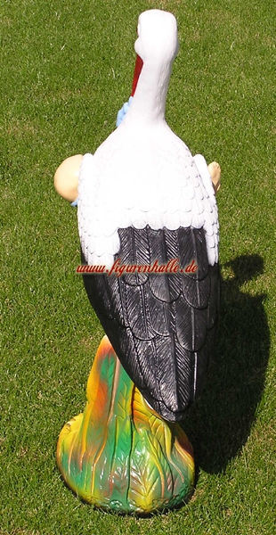 Storch mit Kind Figur