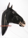 Pferdekopf schwarz Hengst Dekofigur