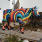 Preview: Giant cow colorful painted figure