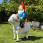 Preview: Gartenzwerg Figur und Schaf reiter