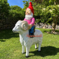 Preview: Gartenzwerg Figur und Schaf reiter