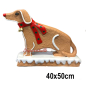 Preview: Lebkuchen Hund Figur für Außenbereich zu Weihnachten