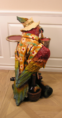 Preview: Papagei Butler Figur Hawaii Tiki-Kultur Preview: Lustiger Papagie Hawaii