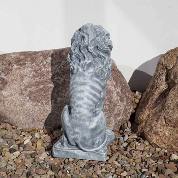 Preview: Löwe in Beton Optik als Gartenfigur Preview: Löwen Skulptur Beton Optik