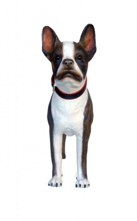 Preview: Boston Terrier Aufstell Hund Gartenfigur