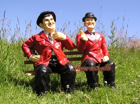 Preview: Dick und Doof auf Bank Preview: Dick und Doof Gartenfiguren