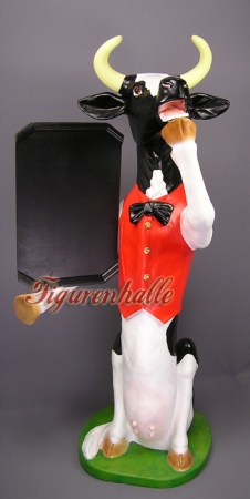 Preview: Lustige Kuh mit Tafel als Werbefigur Preview: Kuh Werbefigur