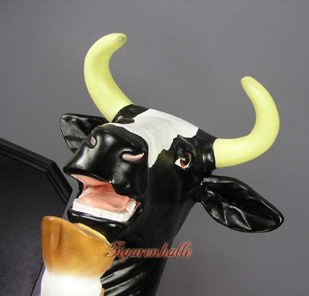 Preview: Lustige Kuh mit Tafel als Werbefigur Preview: Kuh Figur