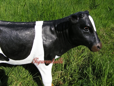 Preview: Kalb Dekofigur schwarz / weiß Preview: Kälbchen Dekoration