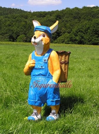 Preview: Osterhase mit Korb und Mütze als Figur Preview: Hase Figur
