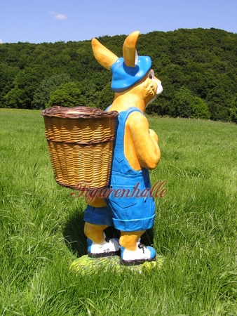 Preview: Osterhase mit Korb und Mütze als Figur Preview: Osterhase Figur