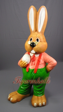 Preview: Lustiger Osterhase mit Latzhose in 2 Farben Preview: Osterhase mit Latzhose