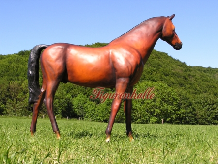 Preview: Pferd Aufstellfigur Preview: Braunes Pferd Deko Statue