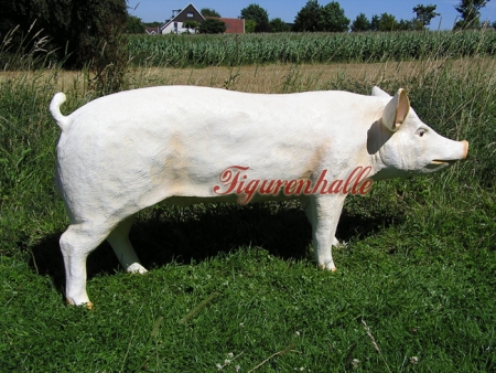 Preview: Schwein in Lebensgröße Tierfigur Preview: Bauernhof Dekoration als Tierfigur Schwein