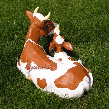 Preview: Kuh mit Kalb Aufstellfigur Preview: Kälbchen Figur