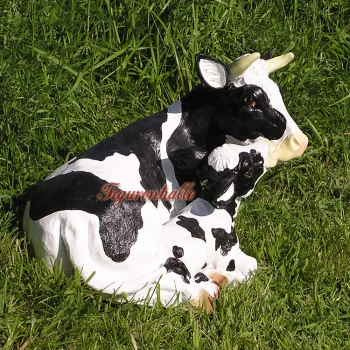 Preview: Kuh mit Kalb Aufstellfigur Preview: Gartenfigur Kuh