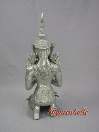 Buddha sculpture silver matt