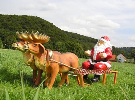 Rentier Figur Weihnachten Gespann