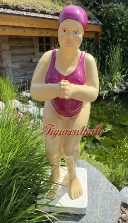 Gartenfigur Pool Springende Frau