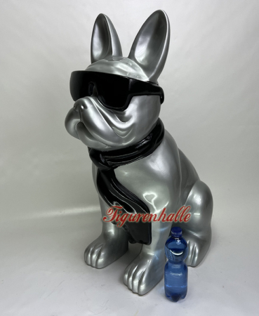 Preview: Bulldogge Sonnenbrille in vielen Farben groß 70cm Preview: Desginer Statue im Luxus silber mit Krawatte und als Hund