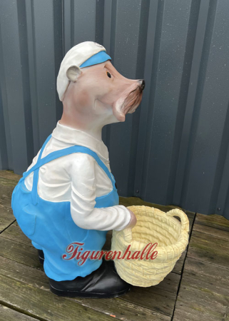 Preview: Robbe Seehund Gartenfigur mit Korb Preview: Haustür Robbe als Figur